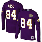 Randy Moss Minnesota Vikings Big & Tall Retired Player Name & Number Long Sleeve Top Purple - Mitchell & Ness