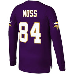 Randy Moss Minnesota Vikings Big & Tall Retired Player Name & Number Long Sleeve Top Purple - Mitchell & Ness