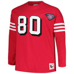Jerry Rice San Francisco 49ers Big & Tall Cut & Sew Player Name & Number Long Sleeve T-Shirt Scarlet - Mitchell & Ness