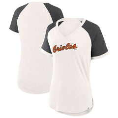 Baltimore Orioles Fanatics Women's For the Team Slub Raglan V-Neck Jersey T-Shirt for sale
