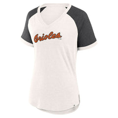 Baltimore Orioles Fanatics Women's For the Team Slub Raglan V-Neck Jersey T-Shirt for sale