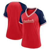 St. Louis Cardinals Fanatics Women's Glitz & Glam League Diva Raglan V-Neck T-Shirt Sale