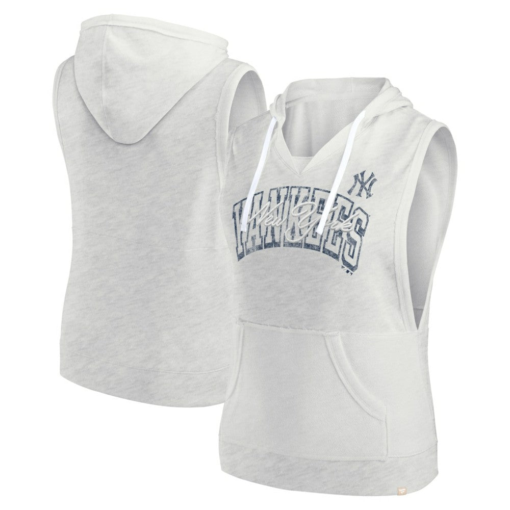 New York Yankees Fanatics Women's Lounge Script Sleeveless Pullover Hoodie Online
