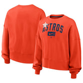 Houston Astros Nike Women's Oversized Cropped Pullover Sweatshirt On Sale