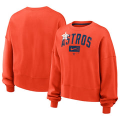 Houston Astros Nike Women's Oversized Cropped Pullover Sweatshirt On Sale
