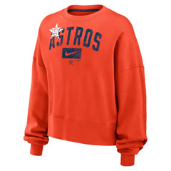 Houston Astros Nike Women's Oversized Cropped Pullover Sweatshirt On Sale