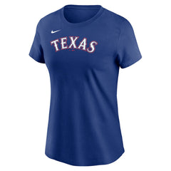 Texas Rangers Nike Women's Wordmark T-Shirt Clearance