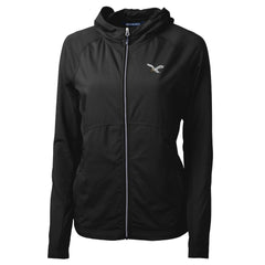 Philadelphia Eagles Cutter & Buck Women's Gridiron Classics Logo Adapt Eco Knit Hybrid Recycled Full-Zip Hoodie Black - NFL