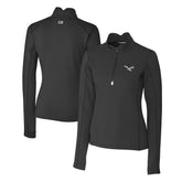 Philadelphia Eagles Cutter & Buck Women's Gridiron Classics Logo DryTec Traverse Stretch Quarter-Zip Pullover Top Black - NFL