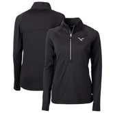 Philadelphia Eagles Cutter & Buck Women's Gridiron Classics Logo Adapt Eco Knit Stretch Recycled Half-Zip Pullover Top Black - NFL