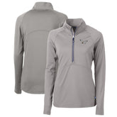 Philadelphia Eagles Cutter & Buck Women's Gridiron Classics Logo Adapt Eco Knit Stretch Recycled Half-Zip Pullover Top Gray - NFL