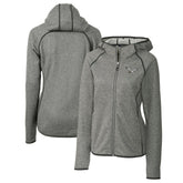 Philadelphia Eagles Cutter & Buck Women's Gridiron Classics Logo Mainsail Sweater-Knit Full-Zip Hoodie Heather Gray - NFL