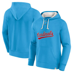 Fanatics St. Louis Cardinals Light Blue Plan for Adversity Henley Fleece Pullover Hoodie Clearance