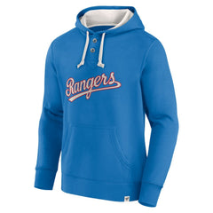 Fanatics Texas Rangers Royal Plan for Adversity Henley Fleece Pullover Hoodie On Sale
