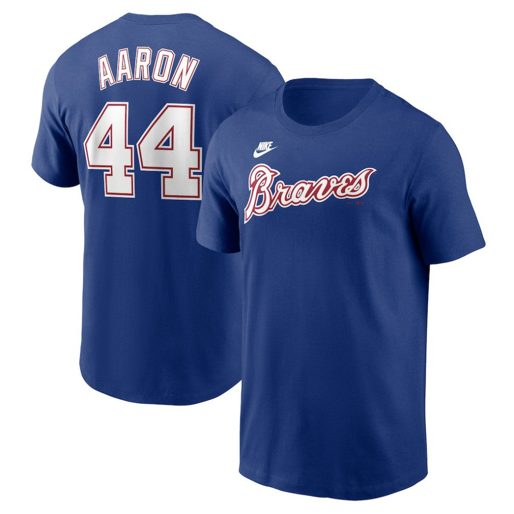 Hank Aaron Atlanta Braves Nike Cooperstown Collection Fuse Name & Number T-Shirt Clearance