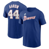 Hank Aaron Atlanta Braves Nike Cooperstown Collection Fuse Name & Number T-Shirt Clearance