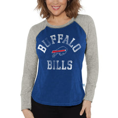 Buffalo Bills G-III 4Her by Carl Banks Women's Waffle Knit Raglan Long Sleeve T-Shirt Royal/Heather Gray - NFL