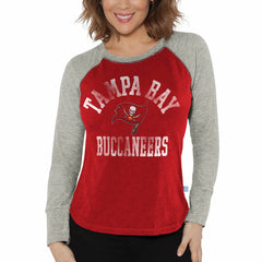Tampa Bay Buccaneers G-III 4Her by Carl Banks Women's Waffle Knit Raglan Long Sleeve T-Shirt Red/Heather Gray - NFL
