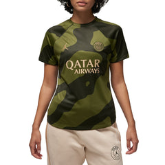 Jordan Paris Saint-Germain Jordan Brand Women's 2023/24 Fourth Academy Pro Pre-Match Top - Olive