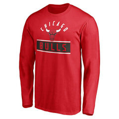 NBA - Chicago Bulls Team Arch Knockout Long Sleeve T-Shirt - Red