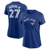 Vladimir Guerrero Jr. Toronto Blue Jays Nike Women's Cooperstown Collection Fuse Name & Number T-Shirt Lifestyle