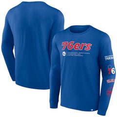 Fanatics - Philadelphia 76ers Baseline Long Sleeve T-Shirt - Royal