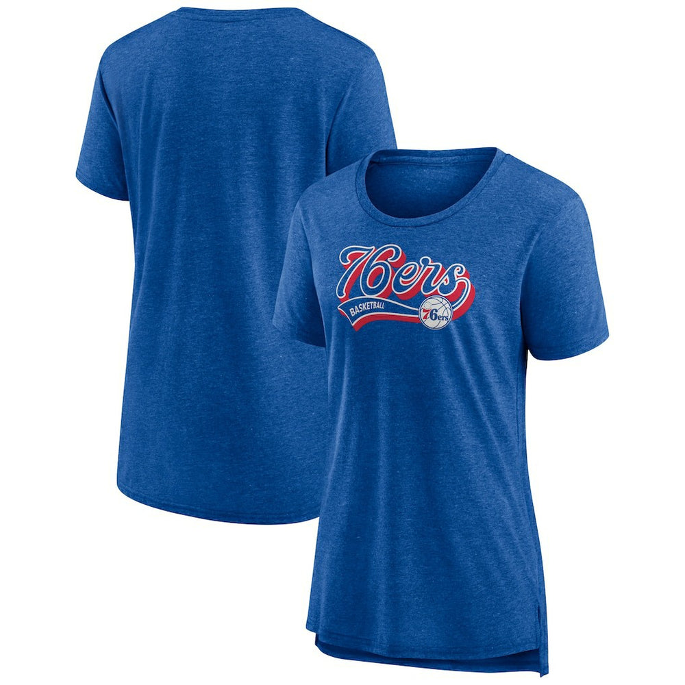 Fanatics - Philadelphia 76ers Women's League Leader Tri-Blend T-Shirt - Heather Royal