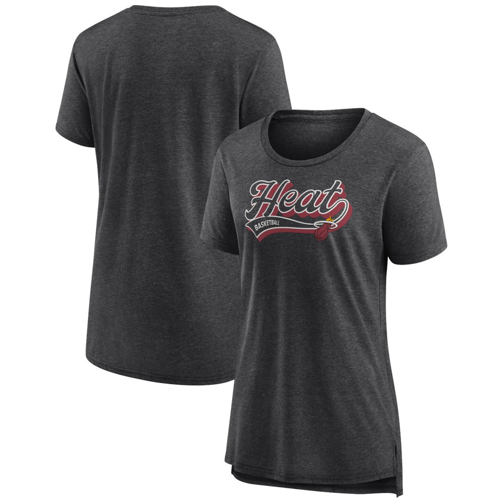 Fanatics - Miami Heat Women's League Leader Tri-Blend T-Shirt - Heather Charcoal