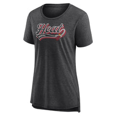 Fanatics - Miami Heat Women's League Leader Tri-Blend T-Shirt - Heather Charcoal