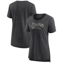 Fanatics - San Antonio Spurs Women's League Leader Tri-Blend T-Shirt - Heather Charcoal