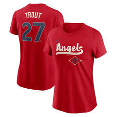 Mike Trout Los Angeles Angels Nike Women's 2024 City Connect Fuse Player Name & Number T-Shirt Clearance