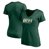 NBA - Milwaukee Bucks Women's Mascot In Bounds V-Neck T-Shirt - Hunter Green