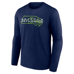 Seattle Seahawks Advance to Victory Long Sleeve T-Shirt College Navy - NFL