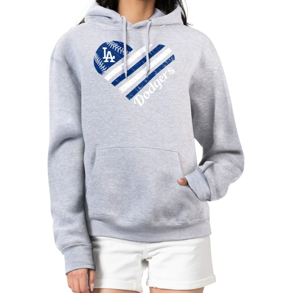 Los Angeles Dodgers G-III 4Her by Carl Banks Women's Heart Fleece Pullover Hoodie Online