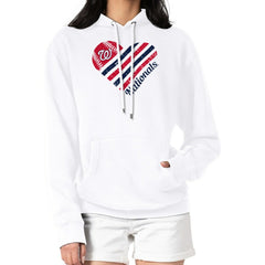 Washington Nationals G-III 4Her by Carl Banks Women's Heart Fleece Pullover Hoodie Clearance