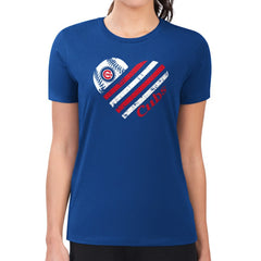 Chicago Cubs G-III 4Her by Carl Banks Women's Super-Slim Fit Lightweight Heart Graphic T-Shirt discount