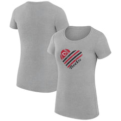 Cincinnati Reds G-III 4Her by Carl Banks Women's Super-Slim Fit Lightweight Heart Graphic T-Shirt for sale