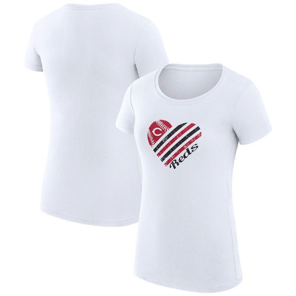 Cincinnati Reds G-III 4Her by Carl Banks Women's Super-Slim Fit Lightweight Heart Graphic T-Shirt for sale
