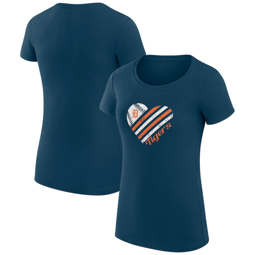 Detroit Tigers G-III 4Her by Carl Banks Women's Super-Slim Fit Lightweight Heart Graphic T-Shirt On Sale
