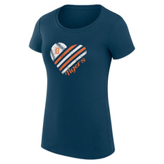 Detroit Tigers G-III 4Her by Carl Banks Women's Super-Slim Fit Lightweight Heart Graphic T-Shirt On Sale