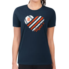 Detroit Tigers G-III 4Her by Carl Banks Women's Super-Slim Fit Lightweight Heart Graphic T-Shirt On Sale