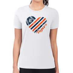 Detroit Tigers G-III 4Her by Carl Banks Women's Super-Slim Fit Lightweight Heart Graphic T-Shirt Clearance