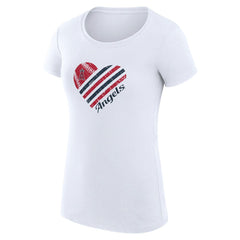 Los Angeles Angels G-III 4Her by Carl Banks Women's Super-Slim Fit Lightweight Heart Graphic T-Shirt On Sale