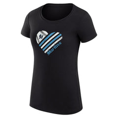 Miami Marlins G-III 4Her by Carl Banks Women's Super-Slim Fit Lightweight Heart Graphic T-Shirt Online