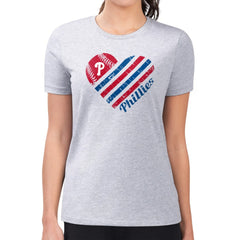 Philadelphia Phillies G-III 4Her by Carl Banks Women's Super-Slim Fit Lightweight Heart Graphic T-Shirt On Sale