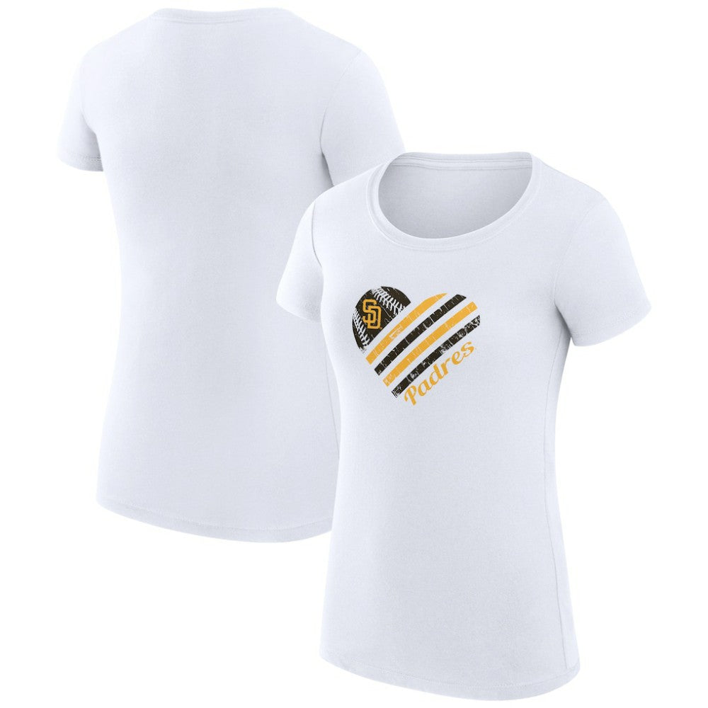 San Diego Padres G-III 4Her by Carl Banks Women's Super-Slim Fit Lightweight Heart Graphic T-Shirt Lifestyle