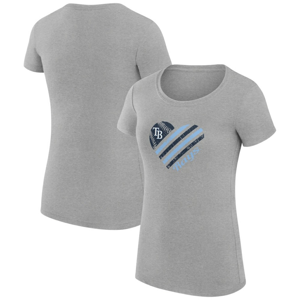 Tampa Bay Rays G-III 4Her by Carl Banks Women's Super-Slim Fit Lightweight Heart Graphic T-Shirt Clearance