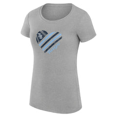 Tampa Bay Rays G-III 4Her by Carl Banks Women's Super-Slim Fit Lightweight Heart Graphic T-Shirt Clearance