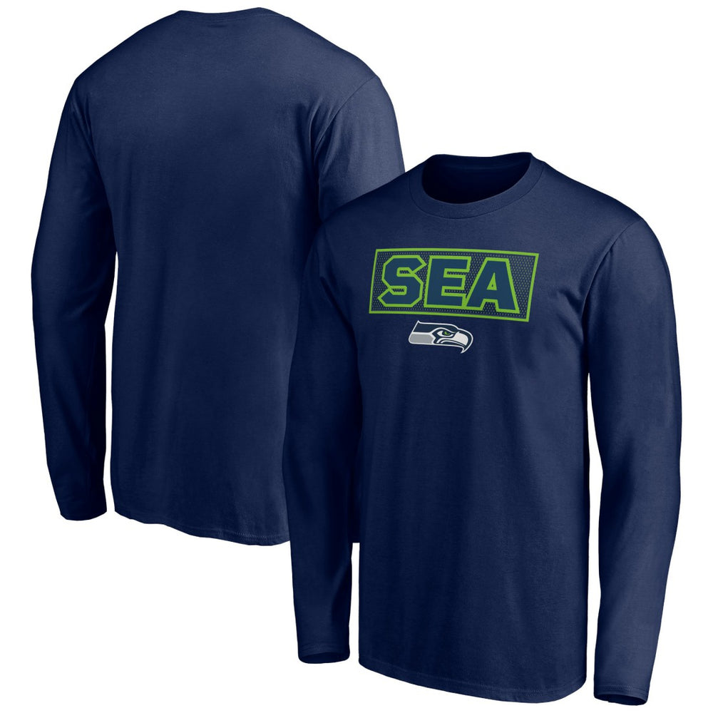 Seattle Seahawks Squad Throwbacks Long Sleeve T-Shirt College Navy - NFL