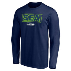 Seattle Seahawks Squad Throwbacks Long Sleeve T-Shirt College Navy - NFL